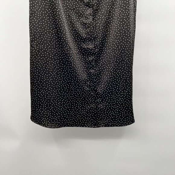Violets & Roses Sleeveless Button Down Black/White Polka Dot Shift Dress 12 New - Picture 7 of 10